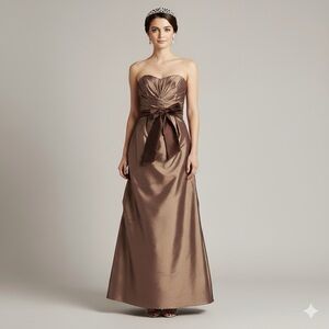 Vintage Y2K Bronzey Brown / Purple Iridescent Strapless Prom Dress